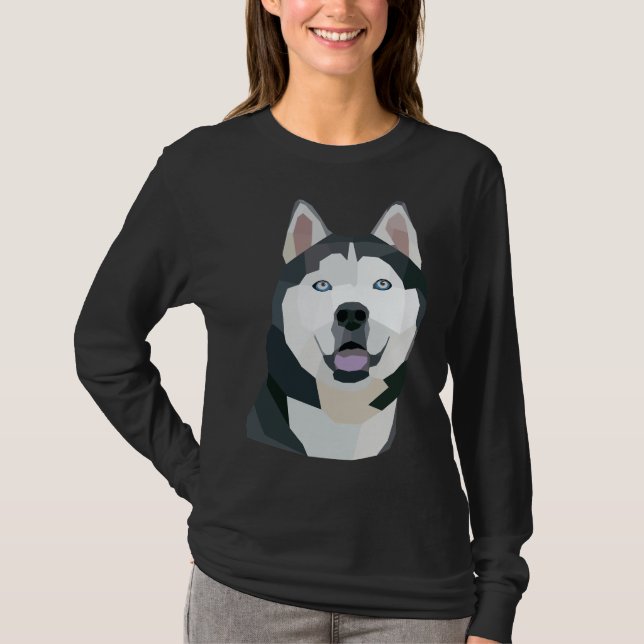Geometric Husky Dog T-Shirt (Front)