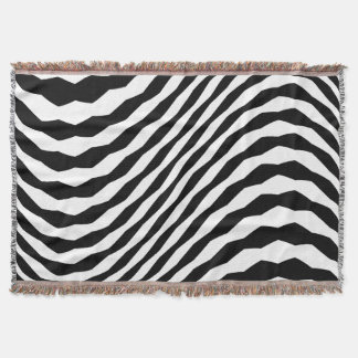 Geometric illusion black + your colour of choice throw blanket
