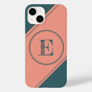 Geometric Initial Monogram Circle Rectangle Case-Mate iPhone 14 Case