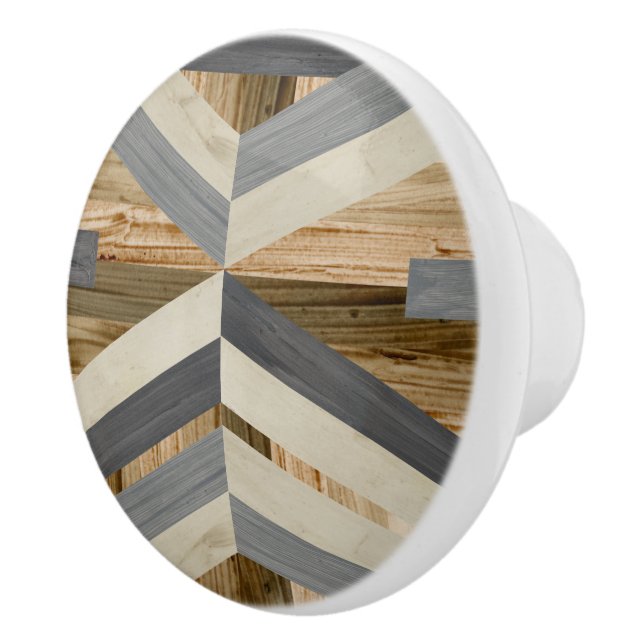 Geometric Inlay Ceramic Knob (Right)