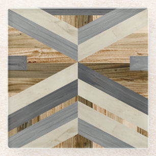 Geometric Inlay Glass Coaster