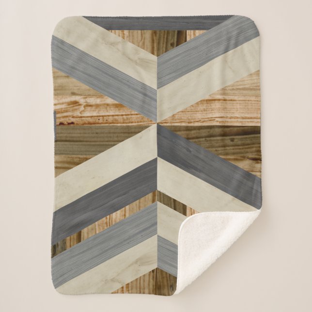 Geometric Inlay Sherpa Blanket (Front)