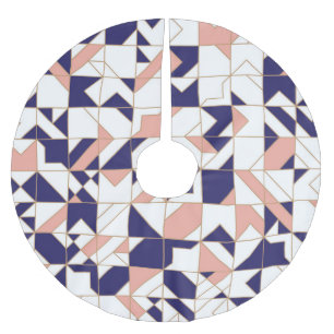 Geometric intricate, vintage modern, seamless patt brushed polyester tree skirt