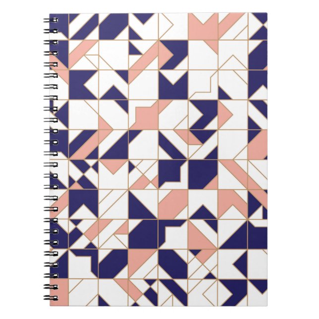 Geometric intricate, vintage modern, seamless patt notebook (Front)