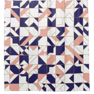 Geometric intricate, vintage modern, seamless patt shower curtain