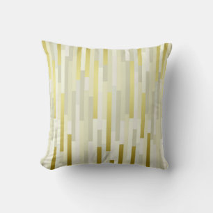 Geometric IT Lines Stripes Mustard White Gray Gold Cushion