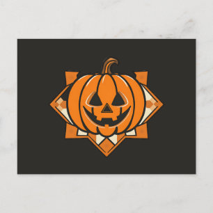 Geometric Jack‑O’‑Lantern Halloween  Invitation Postcard