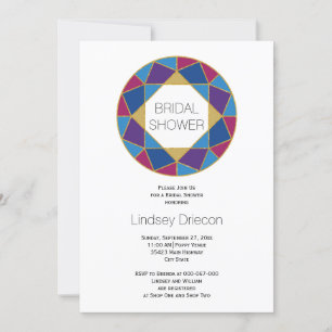 Geometric jewel tones modern wedding bridal shower invitation