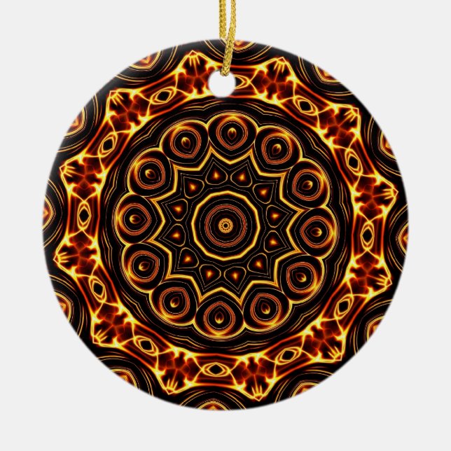 Geometric Kaleidoscope 03 Ceramic Tree Decoration (Front)