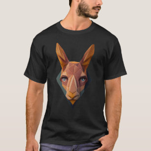 Geometric Kangaroo Head Polygon Colorful Low Poly T-Shirt