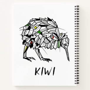 Geometric kiwi bird notebook