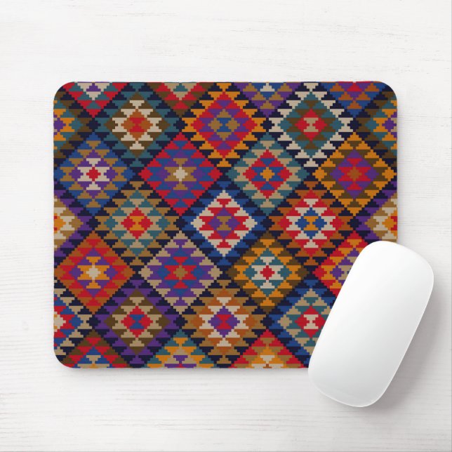 Geometric knitted quilt pattern mouse mat (With Mouse)