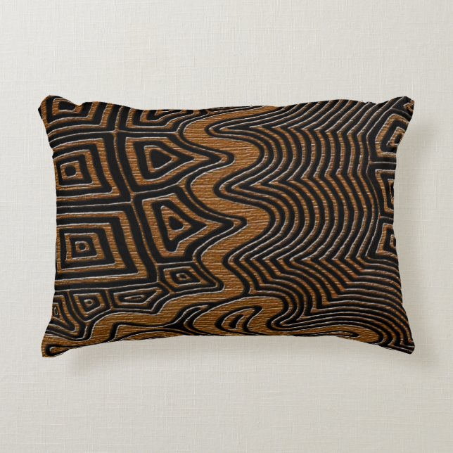 Geometric Kuba Cloth Pattern  Decorative Cushion (Front)