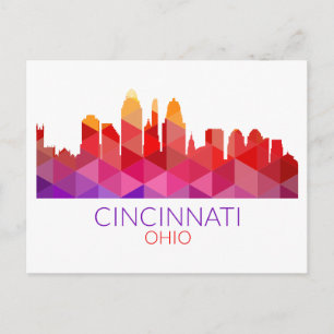 Geometric Landscape City View Cincinnati, Ohio Postcard