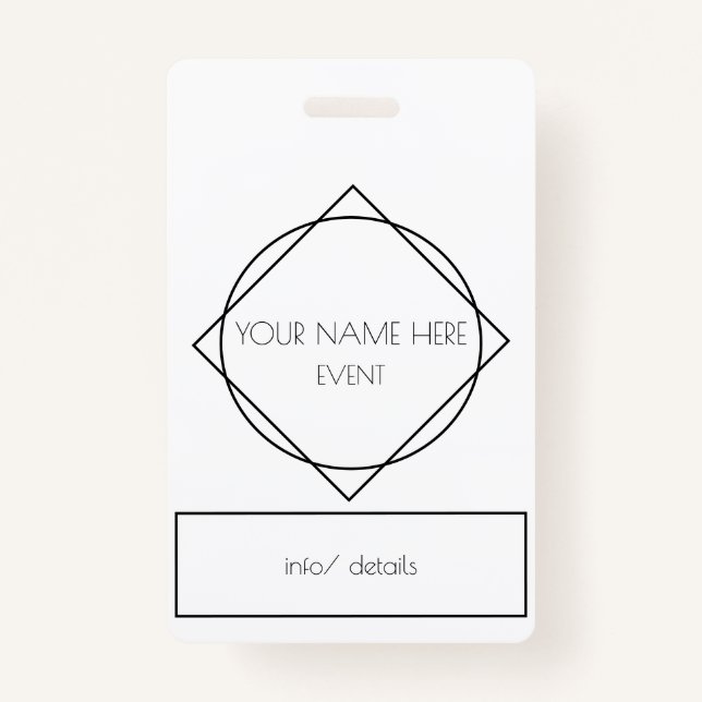 geometric lanyard ID badge (Front)