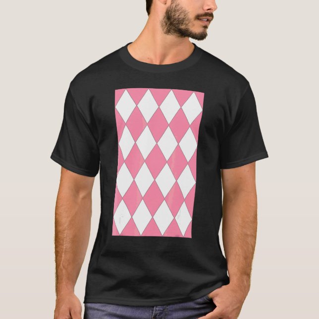 Geometric Large Harlequin Pattern Baker Miller Pin T-Shirt (Front)