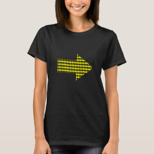 Geometric Large Harlequin Pattern Yellow And Black T-Shirt
