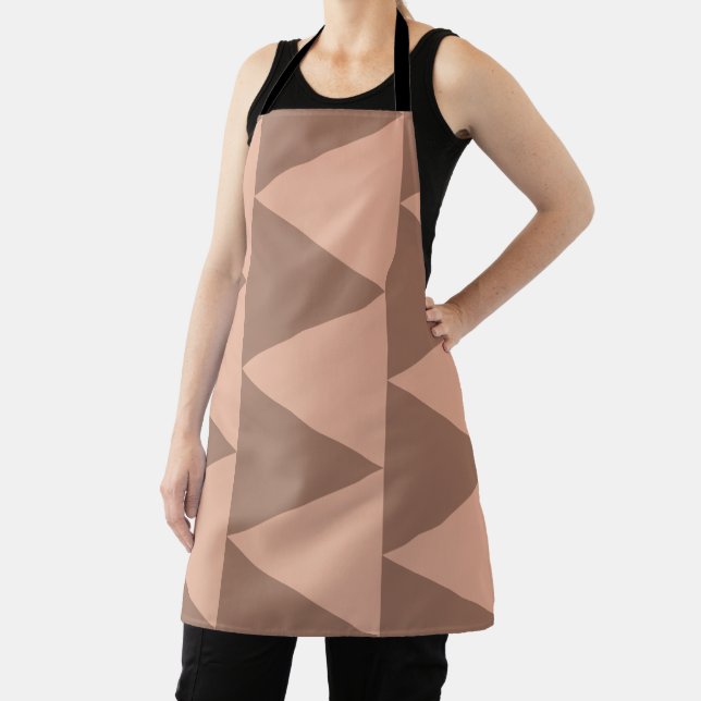 Geometric Large Triangles Mocha Mousse Dusty Pink Apron (Insitu)
