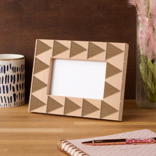 Geometric Large Triangles Mocha Mousse Dusty Pink Etched Frames