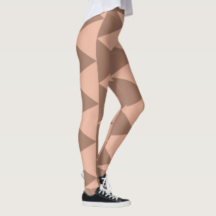 Geometric Large Triangles Mocha Mousse Dusty Pink Leggings