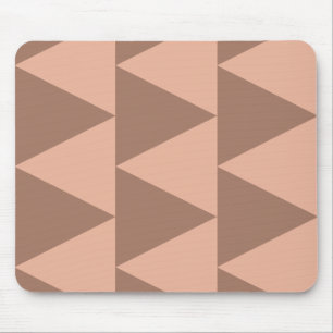 Geometric Large Triangles Mocha Mousse Dusty Pink Mouse Mat