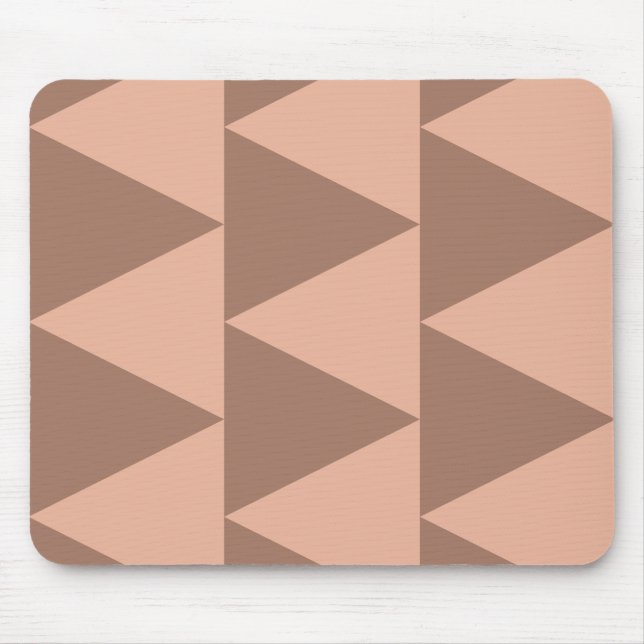 Geometric Large Triangles Mocha Mousse Dusty Pink Mouse Mat (Front)