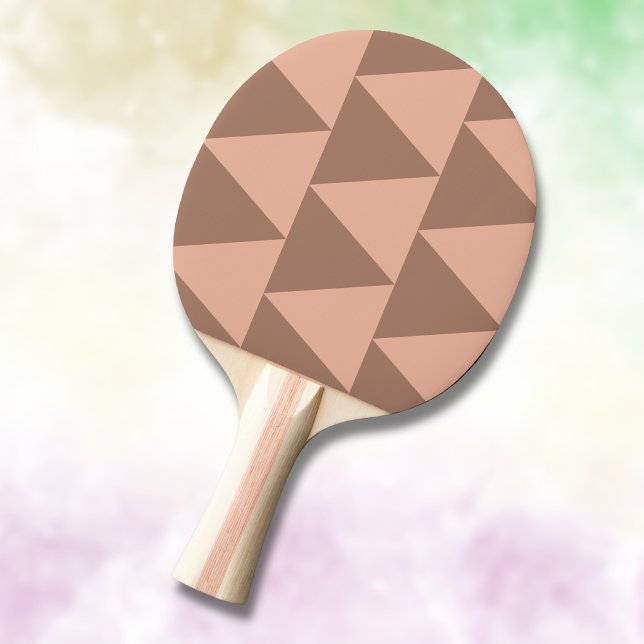 Geometric Large Triangles Mocha Mousse Dusty Pink Ping Pong Paddle (Creator Uploaded)