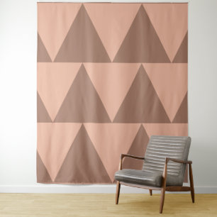 Geometric Large Triangles Mocha Mousse Dusty Pink Tapestry