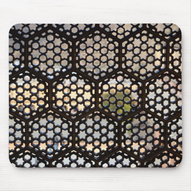 Geometric Lattice window, India Mouse Mat (Front)