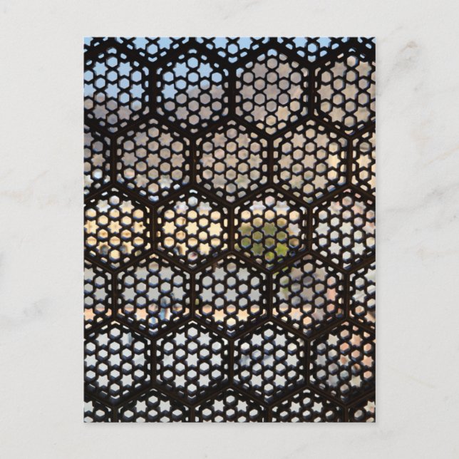 Geometric Lattice window, India Postcard (Front)