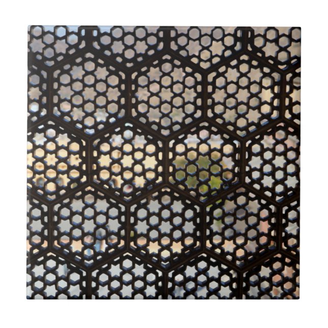 Geometric Lattice window, India Tile (Front)