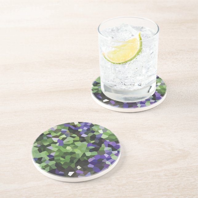 Geometric Lavender Crystal Coaster (Side)