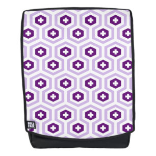 Geometric Lavender Purple Hexagon & Cross Pattern Backpack