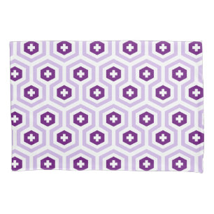 Geometric Lavender Purple Hexagon & Cross Pattern Pillowcase