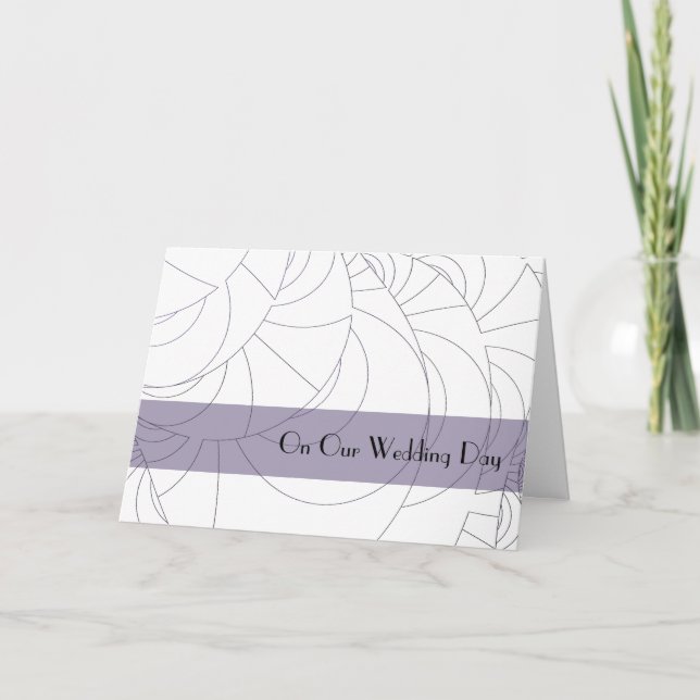 Geometric Lavender Wedding Day Card (Front)