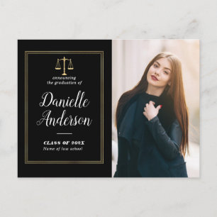 geometric law school graduation announcement  postcard