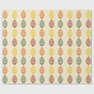 Geometric Leaves | Fall Colours Wrapping Paper