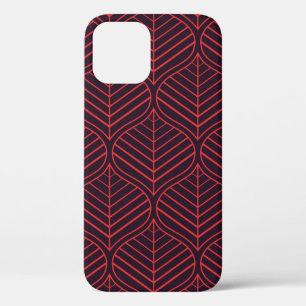 Geometric leaves seamless pattern. Abstract textur iPhone 12 Case
