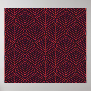 Geometric leaves seamless pattern. Abstract textur Poster
