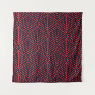 Geometric leaves seamless pattern. Abstract textur Tapestry