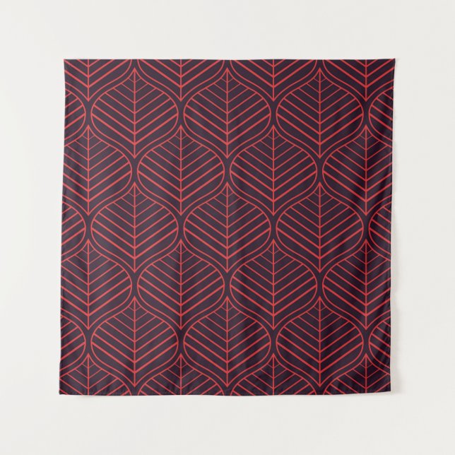 Geometric leaves seamless pattern. Abstract textur Tapestry (Front)