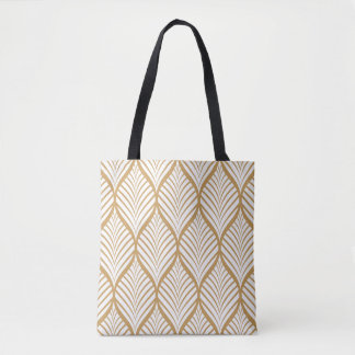 Geometric Leaves Vintage Seamless Illustration Tote Bag