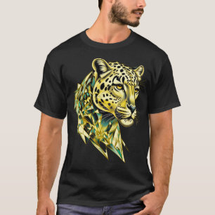 Geometric Leopard Luxury Abstract Animal Art T-Shirt