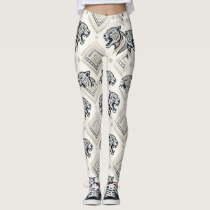 Geometric Leopard Patch Pattern Leggings