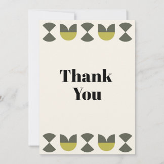 Geometric Light peach Thank You Card