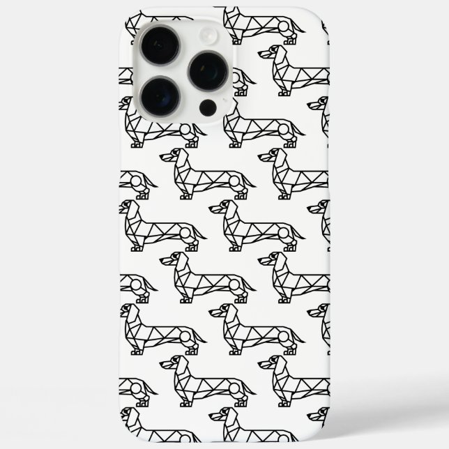 Geometric line art of a dachshund Case-Mate iPhone case (Back)