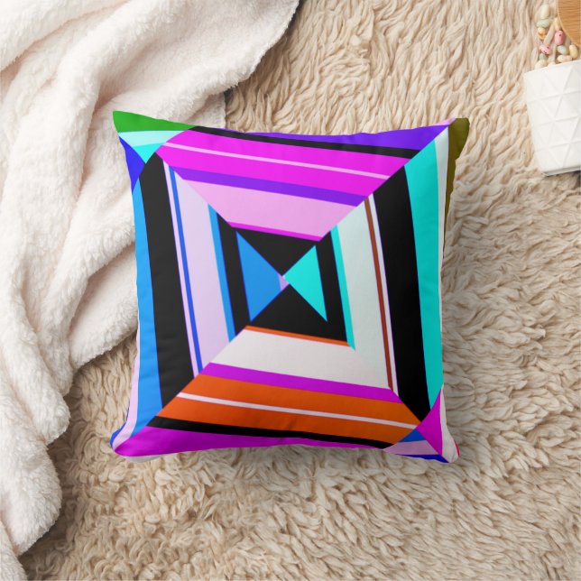 Geometric line retro vintage culture  cushion (Blanket)