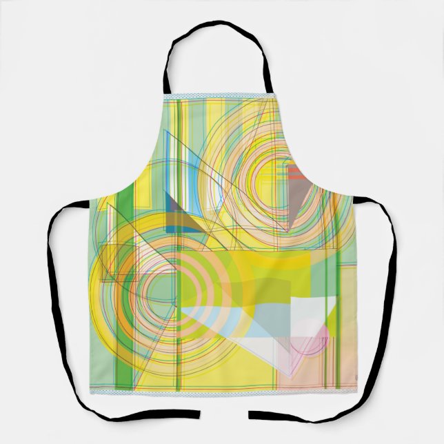 Geometric Line Shapes All-Over Print Apron (Front)