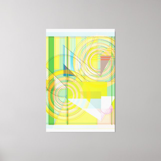 Geometric Line Shapes Stretched Canvas Print (Front)