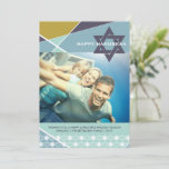 Geometric Lines Blue Star of David Photo Hanukkah Holiday Card<br><div class="desc">Designed by fat*fa*tin. Easy to customise with your own text,  photo or image. For custom requests,  please contact fat*fa*tin directly. Custom charges apply.

www.zazzle.com/fat_fa_tin
www.zazzle.com/color_therapy
www.zazzle.com/fatfatin_blue_knot
www.zazzle.com/fatfatin_red_knot
www.zazzle.com/fatfatin_mini_me
www.zazzle.com/fatfatin_box
www.zazzle.com/fatfatin_design
www.zazzle.com/fatfatin_ink</div>